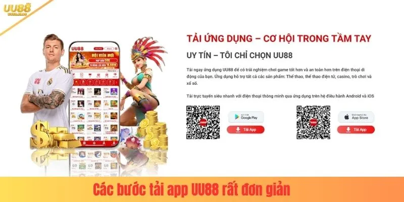 Các bước tải app UU88 rất đơn giản